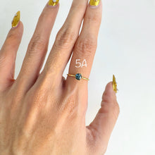 Load image into Gallery viewer, 4 mm. Round Cut Blue and Green Tanzanian Sapphire Stacking Ring