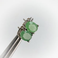 Load image into Gallery viewer, 5 x 7 mm. Oval Cut Green Brazilian Emerald Earrings