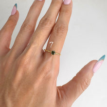 Load image into Gallery viewer, 4 mm. Round Cut Blue and Green Tanzanian Sapphire Stacking Ring