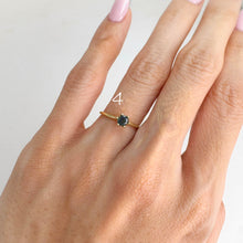 Load image into Gallery viewer, 4 mm. Round Cut Blue and Green Tanzanian Sapphire Stacking Ring