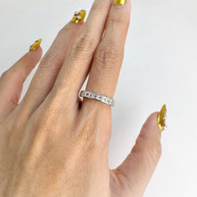 Load image into Gallery viewer, 2.5 mm. Square Cut White Brazilian Topaz Half Eternity Ring