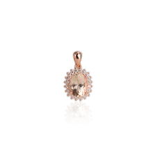 Load image into Gallery viewer, 7 x 9 mm. Oval Cut Yellow Brazilian Beryl Cz Accents Pendant