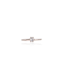 Load image into Gallery viewer, 4 mm. Round Cut Light Blue Brazilian Beryl Stacking Ring