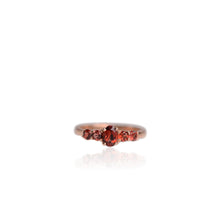 Load image into Gallery viewer, 4 x 6 mm. Oval Cut Red African Garnet Cluster Ring