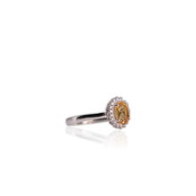 Load image into Gallery viewer, 6 x 8 mm. Oval Cut Yellow Brazilian Citrine with Cz Accents Ring