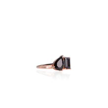 Load image into Gallery viewer, 6 x 9 mm. Pear Cut Black Thai Spinel Cluster Ring