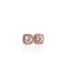 Load image into Gallery viewer, 6 mm. Round Cut White Cambodian Zircon with Cz Accents Earrings