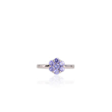 Load image into Gallery viewer, 3 mm. Round Cut Blue Violet Tanzanite Cluster Ring