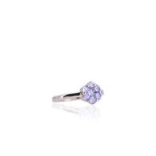 Load image into Gallery viewer, 3 mm. Round Cut Blue Violet Tanzanite Cluster Ring