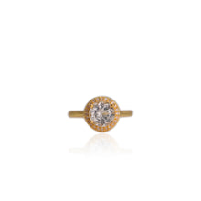 Load image into Gallery viewer, 8 mm. Round Cut White Brazilian Topaz with Cz Halo Ring