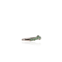 Load image into Gallery viewer, 3 mm. Round Cut Green Brazilian Emerald Cluster Ring