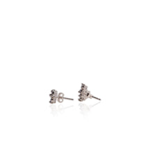 Load image into Gallery viewer, 3 mm. Round Cut Blue Violet Tanzanite Leaf Earrings