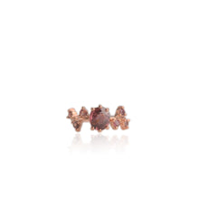 Load image into Gallery viewer, Handmade 7 x 8 mm. Oval Cut Pink Tanzanian Zircon and Sapphire Cluster Ring