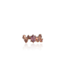 Load image into Gallery viewer, Handmade 5 x 7 mm. Oval Cut Purple Tanzanian Sapphire Cluster Ring