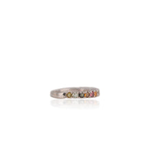 Load image into Gallery viewer, 2.5 mm. Round Cut Multi-coloured Brazilian Tourmaline Half Eternity Ring