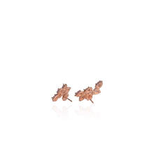 Load image into Gallery viewer, 3 x 5 mm. Pear Cut Purple Brazilian Amethyst with Cz Accents Cluster Earrings