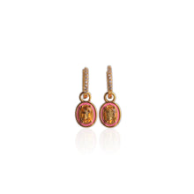 Load image into Gallery viewer, 5 x 7 mm. Oval Cut Yellow Brazilian Citrine with Enamel and Cz Accents Two-way Earrings