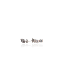 Load image into Gallery viewer, 5 x 7 mm. Oval Cut London Blue Brazilian Topaz with Cz Accents Drop Earrings