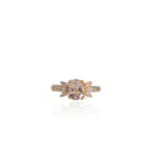Load image into Gallery viewer, 6 x 8 mm. Oval Cut White Brazilian Topaz with Cz Accents Ring