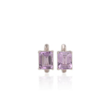 Load image into Gallery viewer, 8 x 10 mm. Octagon Cut Purple Brazilian Amethyst Earrings