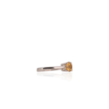 Load image into Gallery viewer, 6 mm. Round Cut Yellow Brazilian Citrine Ring