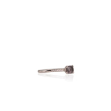 Load image into Gallery viewer, 5 x 6 mm. Cushion Cut Purplish Grey Burmese Spinel with Cz Band Ring