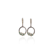 Load image into Gallery viewer, 3 mm. Round Cut Green Brazilian Emerald and Peridot Drop Earrings