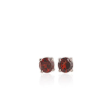 Load image into Gallery viewer, 7 mm. Round Cut Red African Garnet Earrings