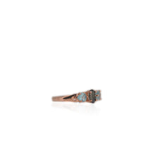 Load image into Gallery viewer, 4 x 6 mm. Oval Cut Blue Green Thai Sapphire and Apatite Trilogy Ring