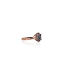 Load image into Gallery viewer, 6 x 8 mm. Oval Cut Blue Thai Sapphire with Cz Accents Ring