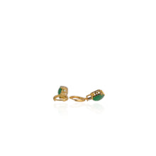 Load image into Gallery viewer, 10 mm. Cushion with Checkerboard Cut Green Botswana Agate with Cz Accents Drop Earrings