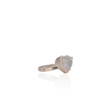 Load image into Gallery viewer, 8 mm. Heart Cut Sky Blue Brazilian Topaz with Cz Halo Ring