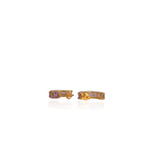 Load image into Gallery viewer, 5 mm. Square Cut Purple Brazilian Amethyst Cluster Earrings
