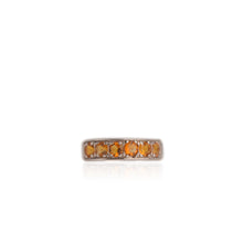 Load image into Gallery viewer, 3.5 mm. Round Cut Yellow Brazilian Citrine Cluster Ring