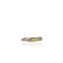 Load image into Gallery viewer, 3 mm. Round Cut Green Pakistani Peridot Cluster Ring