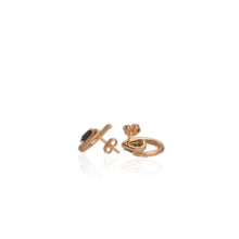 Load image into Gallery viewer, 4 x 6 mm. Pear Cut Black Ethiopian Opal with Cz Accents Earrings