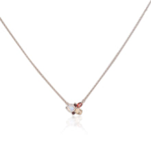 Load image into Gallery viewer, 7 mm. Round Cut White Indian Moonstone and Citrine Cluster Necklace (Blemished)