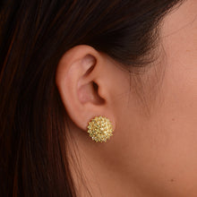 Load image into Gallery viewer, 2 mm. Round Cut Green Pakistani Peridot Cluster Earrings