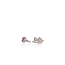 Load image into Gallery viewer, 7 mm. Heart Cut Pink Brazilian Mystic Topaz Cluster Earrings