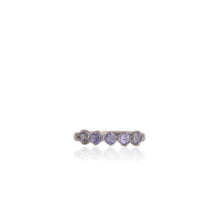 Load image into Gallery viewer, 3.5 mm. Round Cut Blue Violet Tanzanite Cluster Ring