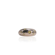 Load image into Gallery viewer, 3 mm. Round Cut Green Pakistani Peridot Cluster Ring