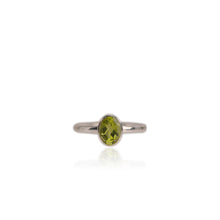 Load image into Gallery viewer, 6 x 8 mm. Oval Cut Green Pakistani Peridot Ring