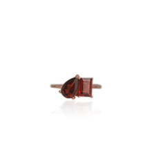 Load image into Gallery viewer, 6 x 9 mm. Pear Cut Red African Garnet Ring
