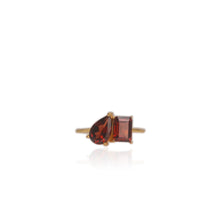 Load image into Gallery viewer, 6 x 9 mm. Pear Cut Red African Garnet Ring