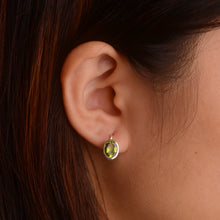 Load image into Gallery viewer, 6 x 8 mm. Oval Cut Green Pakistani Peridot Earrings