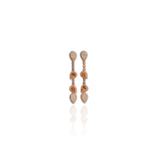 Load image into Gallery viewer, 3 x 5 mm. Pear Cut Multi-coloured Ethiopian Opal and Citrine with Cz Halo Drop Earrings