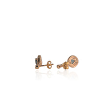 Load image into Gallery viewer, 5 mm. Trillion Cut London Blue Brazilian Topaz with Cz Accents Earrings