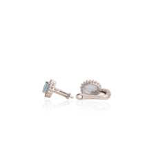 Load image into Gallery viewer, 6 x 8 mm. Oval Cut Sky Blue Brazilian Topaz with Cz Accents Earrings
