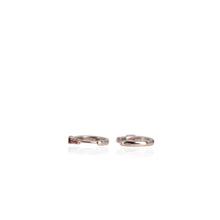 Load image into Gallery viewer, 3 x 5 mm. Oval Cut Purple African Rhodolite Garnet and Sapphire Cluster Earrings