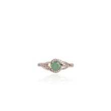 Load image into Gallery viewer, 5.5 mm. Round Cut Green Zambian Emerald with Cz Accents Ring